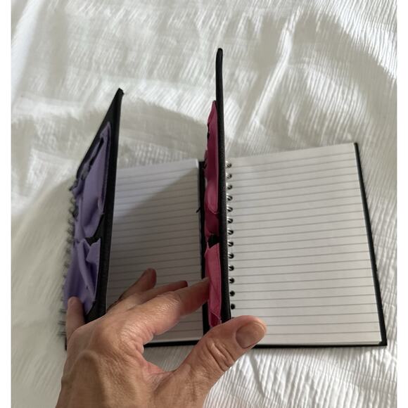 Lot of 2 Notebooks Journals Pink Purple Diary Pockets Girly Stationery - Picture 2 of 5